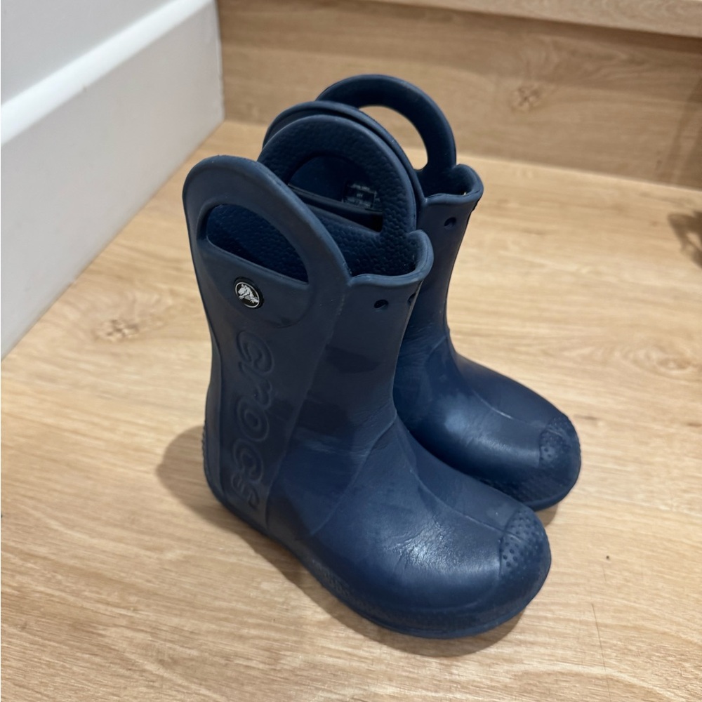 CROCS Navy Kids Rain Boots